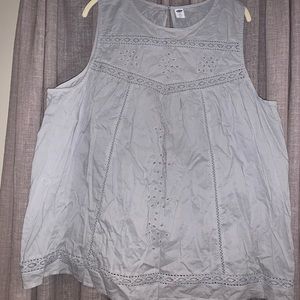 Embroidered sleeveless top